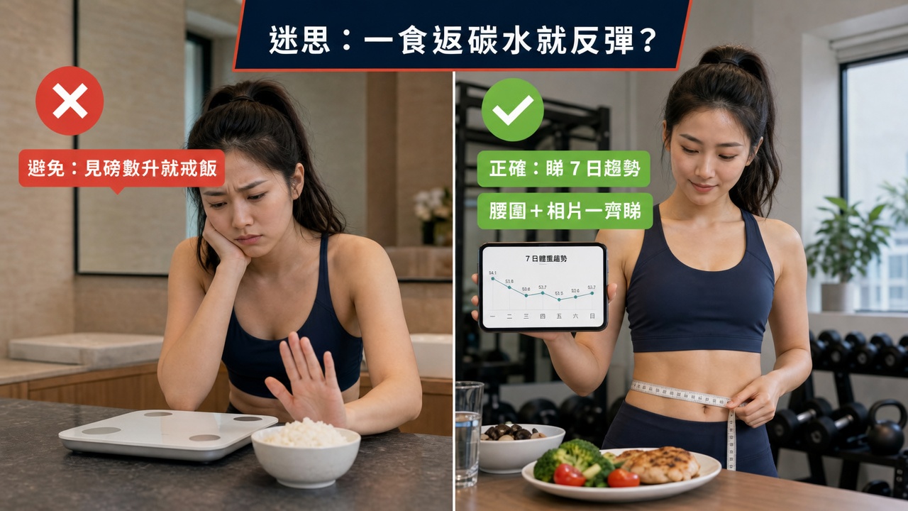 拆解一食返碳水就反彈迷思：短期水份波動不等於脂肪增加