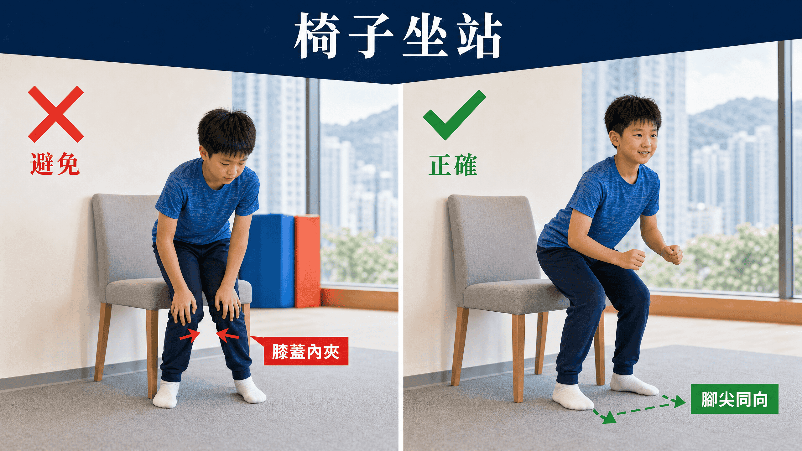 兒童椅子坐站正確姿勢