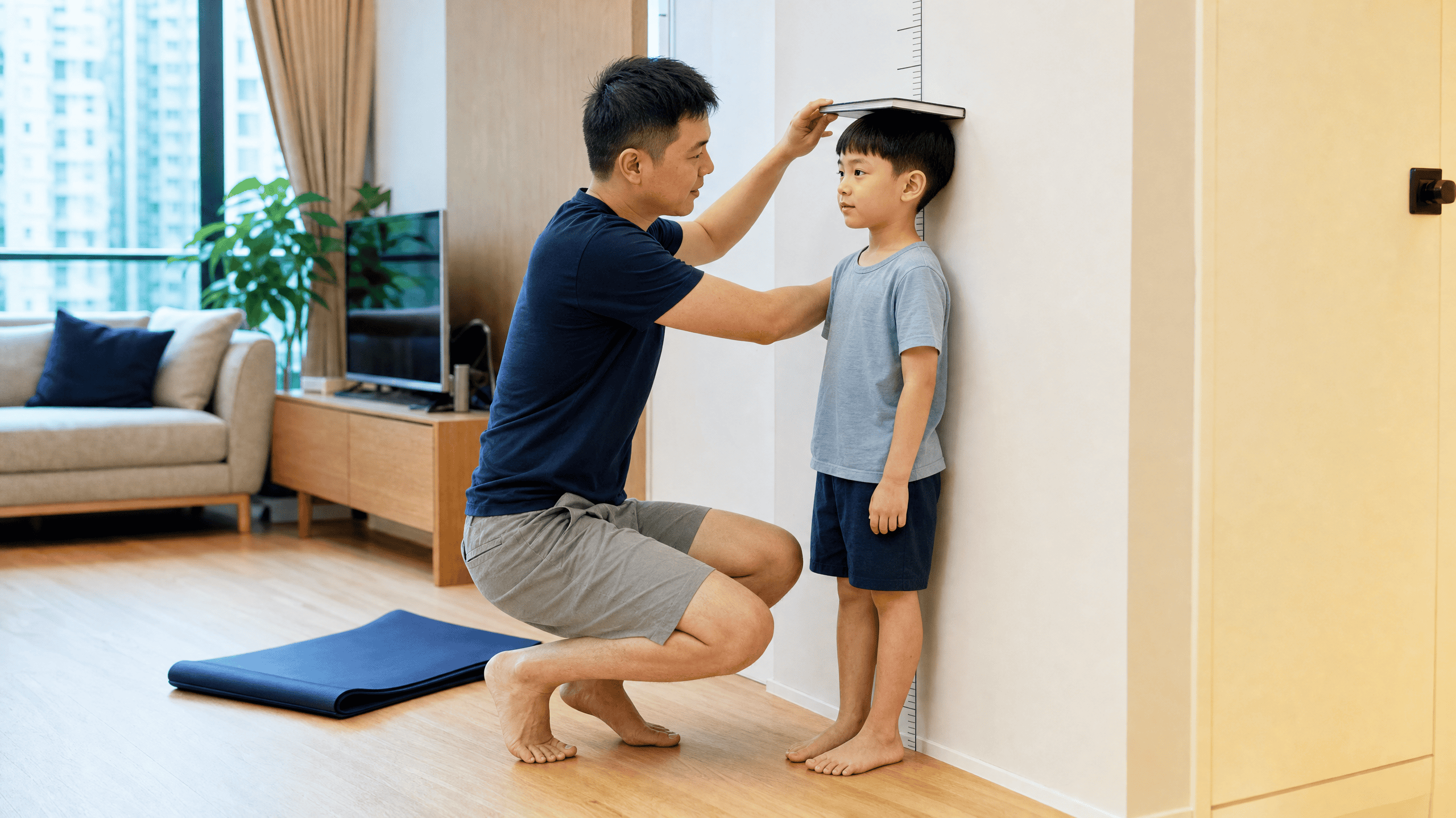 香港家長陪同孩子進行安全跑跳和平衡遊戲